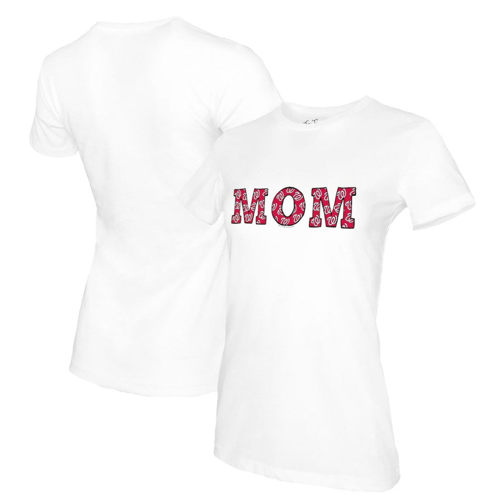 White Washington Nationals Tiny Turnip Women's Mom T-Shirt