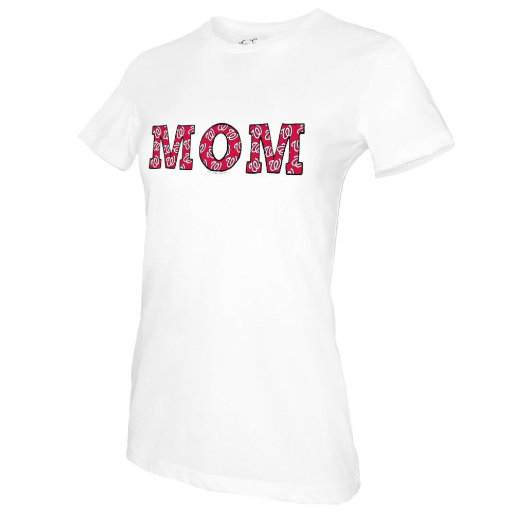 White Washington Nationals Tiny Turnip Women's Mom T-Shirt