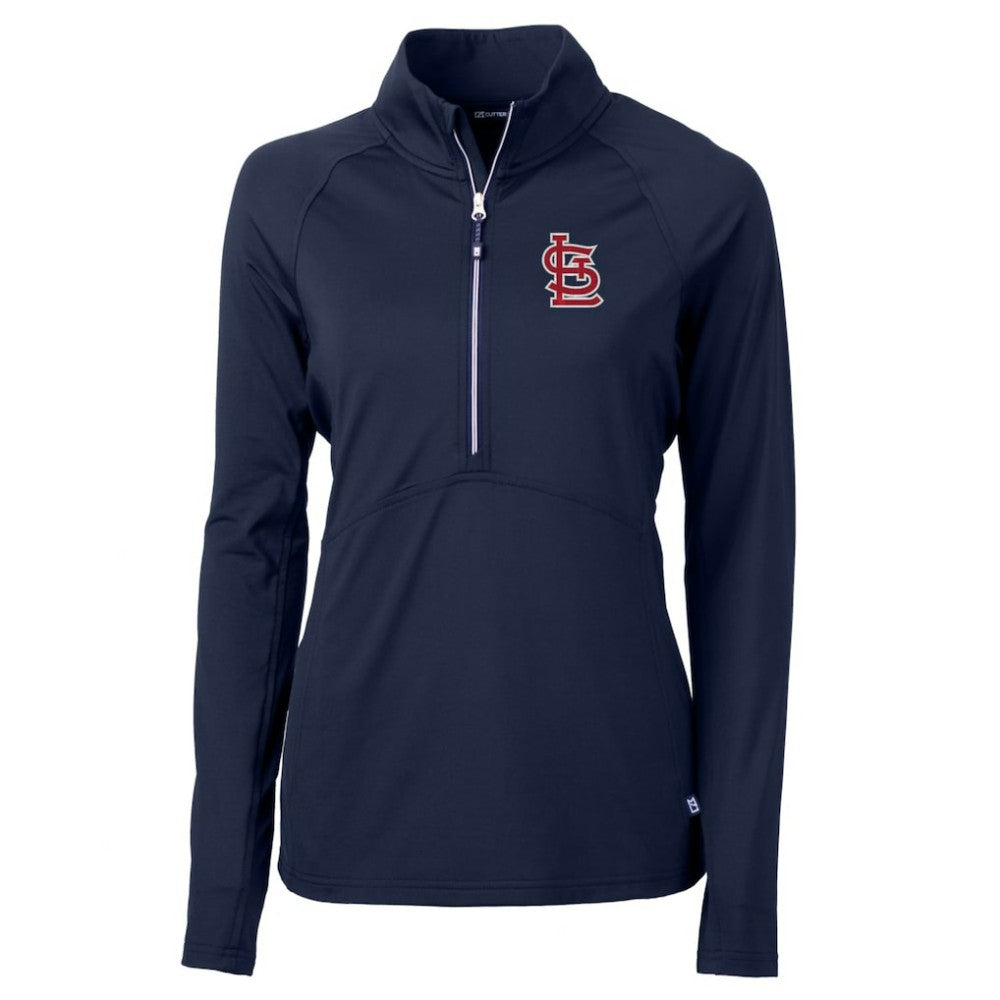 Navy St. Louis Cardinals Cutter & Buck Women's Adapt Eco Knit Stretch Half-Zip Pullover Top
