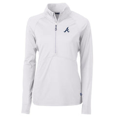 White Atlanta Braves Cutter & Buck Women's Adapt Eco Knit Stretch Half-Zip Pullover Top
