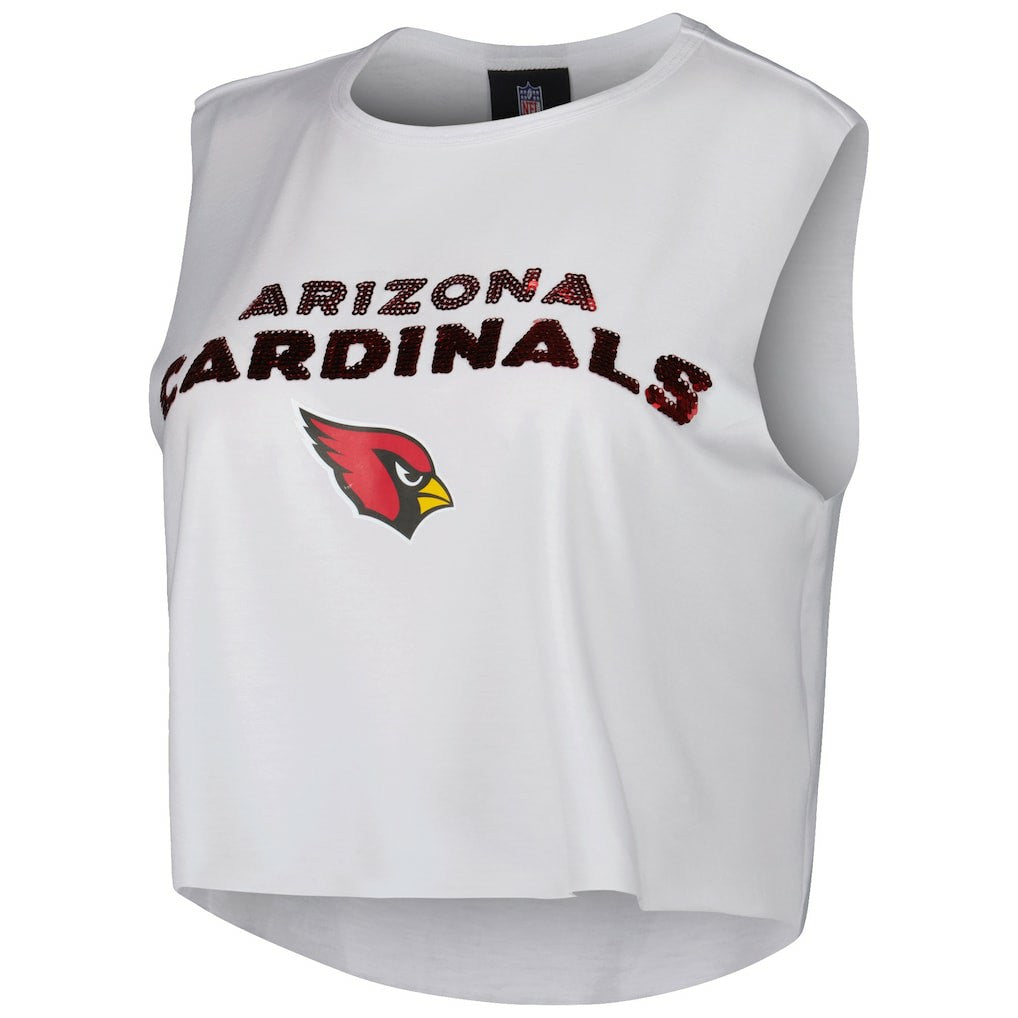 Cuce Women's Sequin Cropped Tank Top - Arizona Cardinals Tops