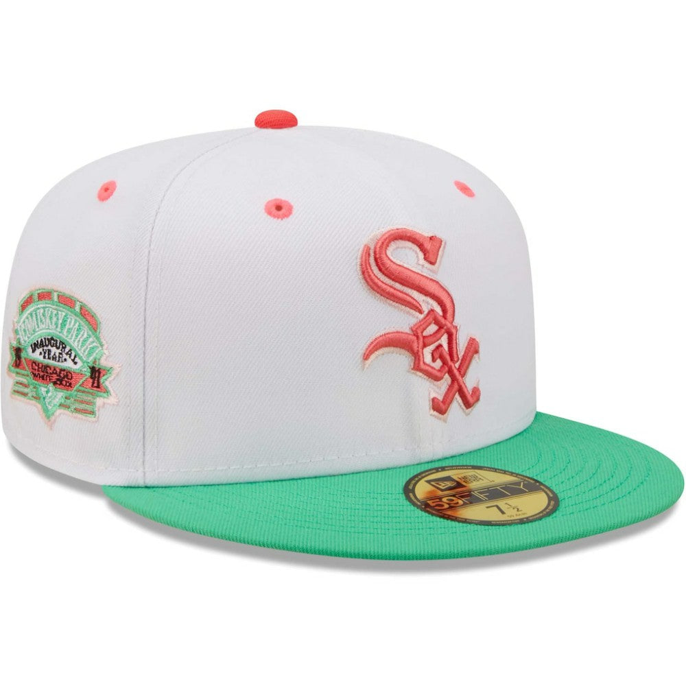White/Green Chicago White Sox New Era Inaugural Season at Comiskey Park Watermelon Lolli 59FIFTY Fitted Hat