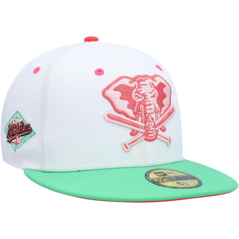 White/Green Athletics New Era Alternate Logo Watermelon Lolli 59FIFTY Fitted Hat