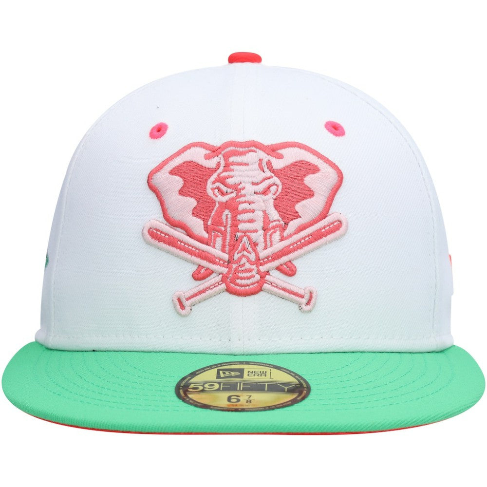 White/Green Athletics New Era Alternate Logo Watermelon Lolli 59FIFTY Fitted Hat