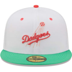 White/Green Los Angeles Dodgers New Era 50th Anniversary in Los Angeles Watermelon Lolli 59FIFTY Fitted Hat