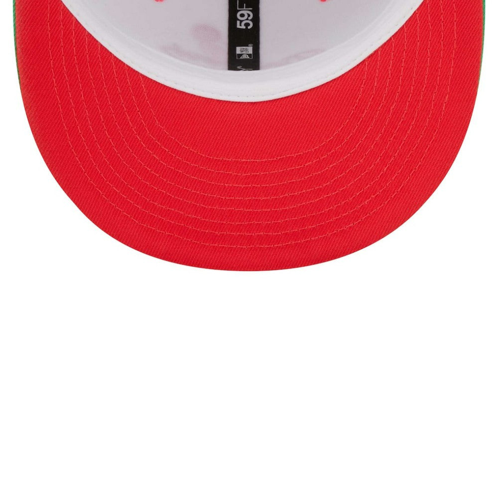 White/Green Los Angeles Dodgers New Era 50th Anniversary in Los Angeles Watermelon Lolli 59FIFTY Fitted Hat