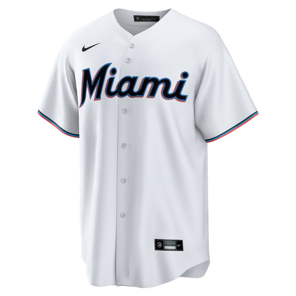 White Miami Marlins Nike Home Blank Replica Jersey