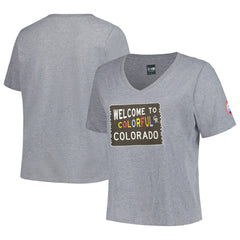 Gray Colorado Rockies New Era Women's City Connect Plus Size V-Neck T-Shirt