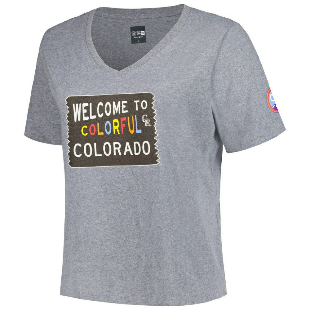 Gray Colorado Rockies New Era Women's City Connect Plus Size V-Neck T-Shirt