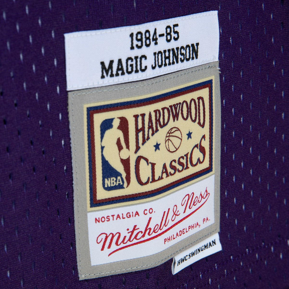 Mitchell & Ness Magic Johnson Los Angeles Lakers 1984/85 Hardwood Classics Fadeaway Swingman Player Jersey