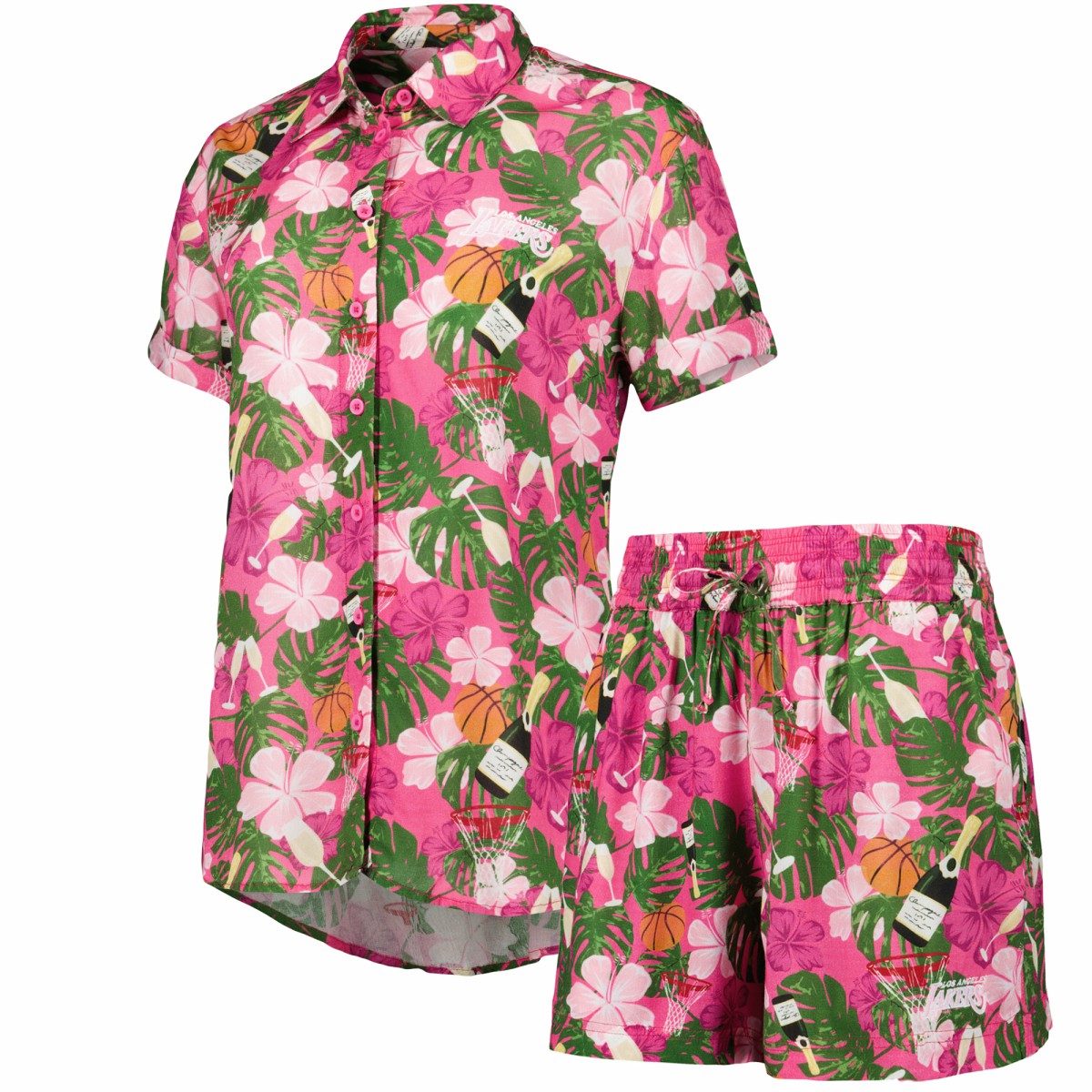 Los Angeles Lakers Lusso Women's Finley-Frankie Party Top & Shorts Set