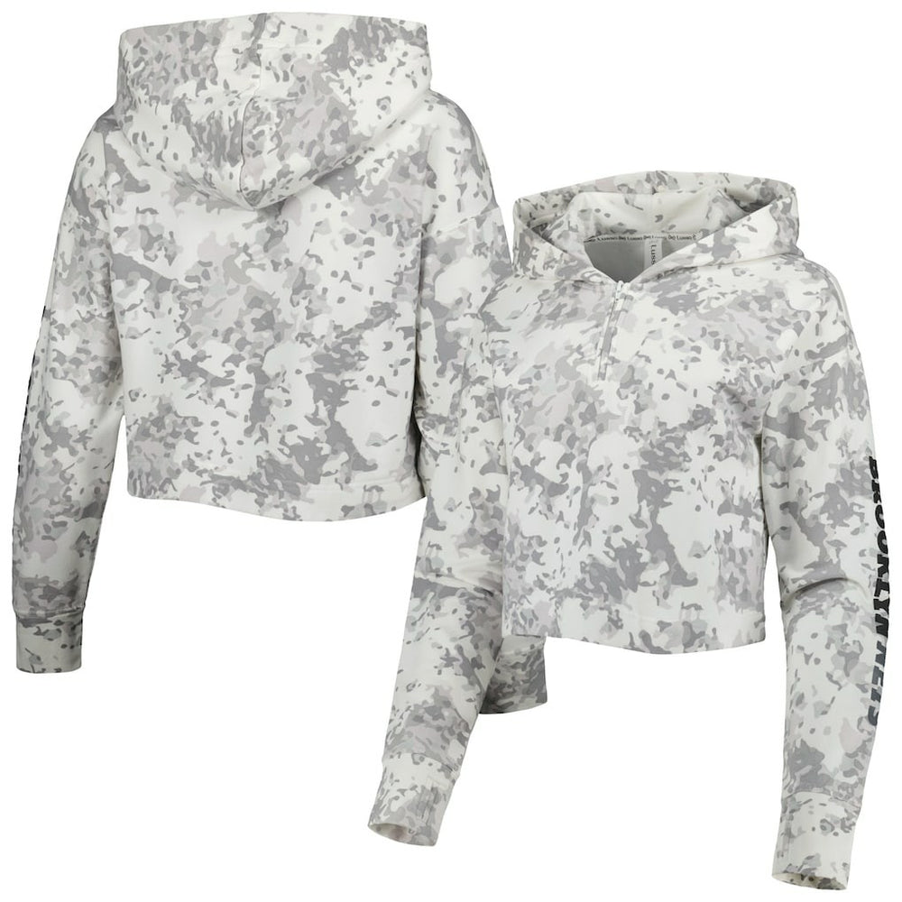 Brooklyn Nets Lusso Women's Maia Tri-Blend Cropped Quarter-Zip Top