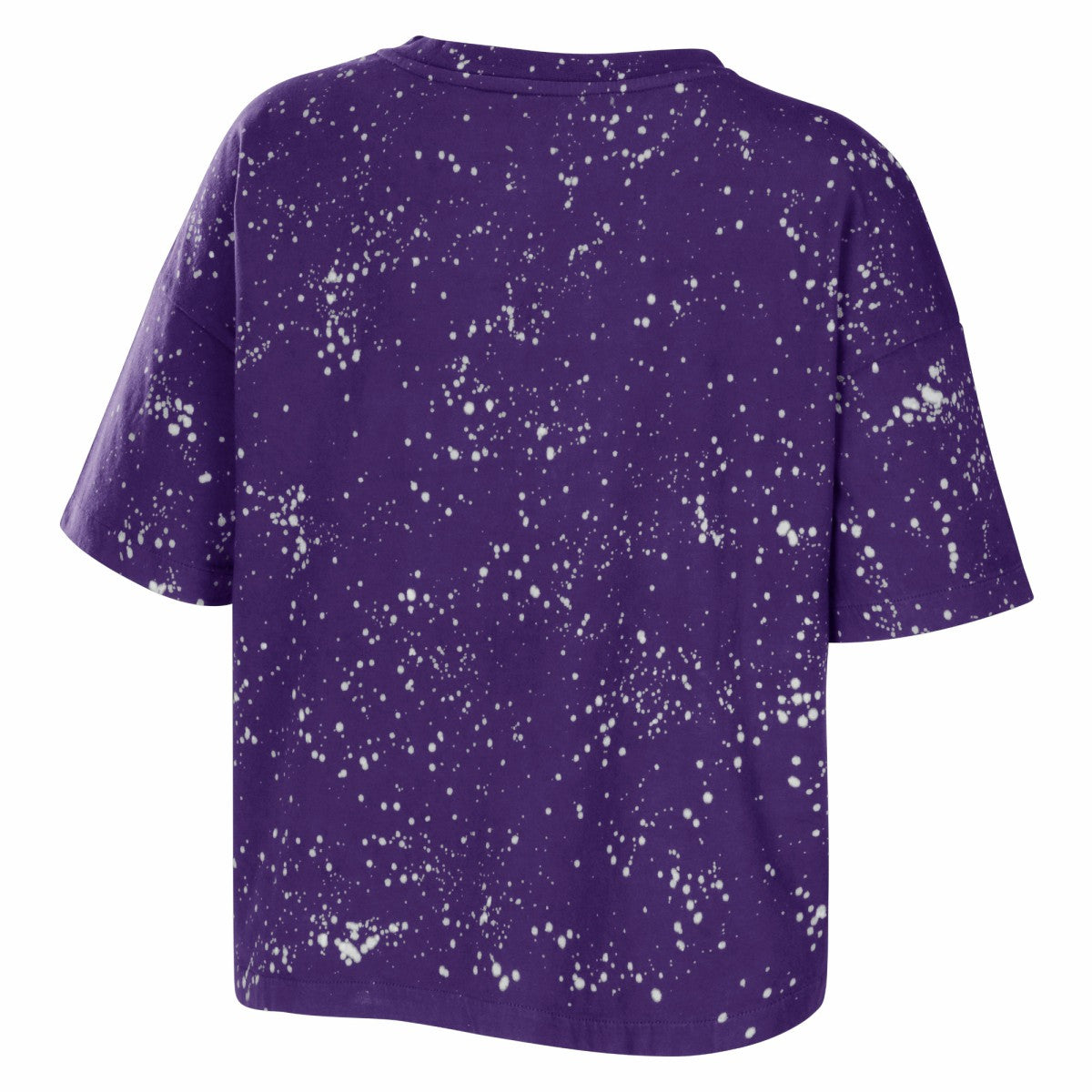 Los Angeles Lakers WEAR by Erin Andrews Women's Bleach Splatter Notch Neck T-Shirt