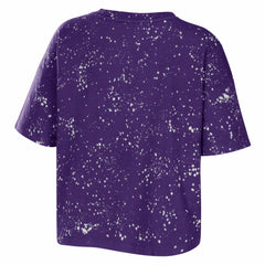 Los Angeles Lakers WEAR by Erin Andrews Women's Bleach Splatter Notch Neck T-Shirt