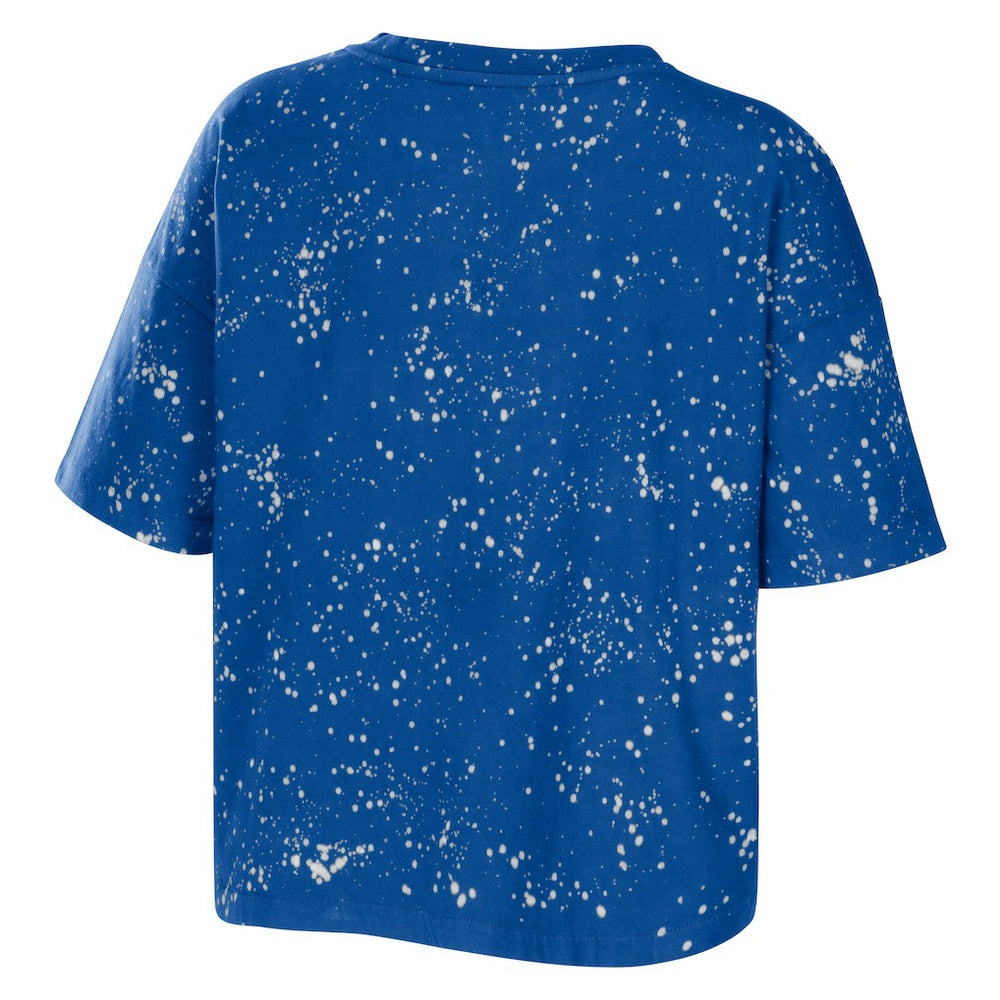 Philadelphia 76ers WEAR by Erin Andrews Women's Bleach Splatter Notch Neck T-Shirt