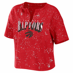Toronto Raptors WEAR by Erin Andrews Women's Bleach Splatter Notch Neck T-Shirt