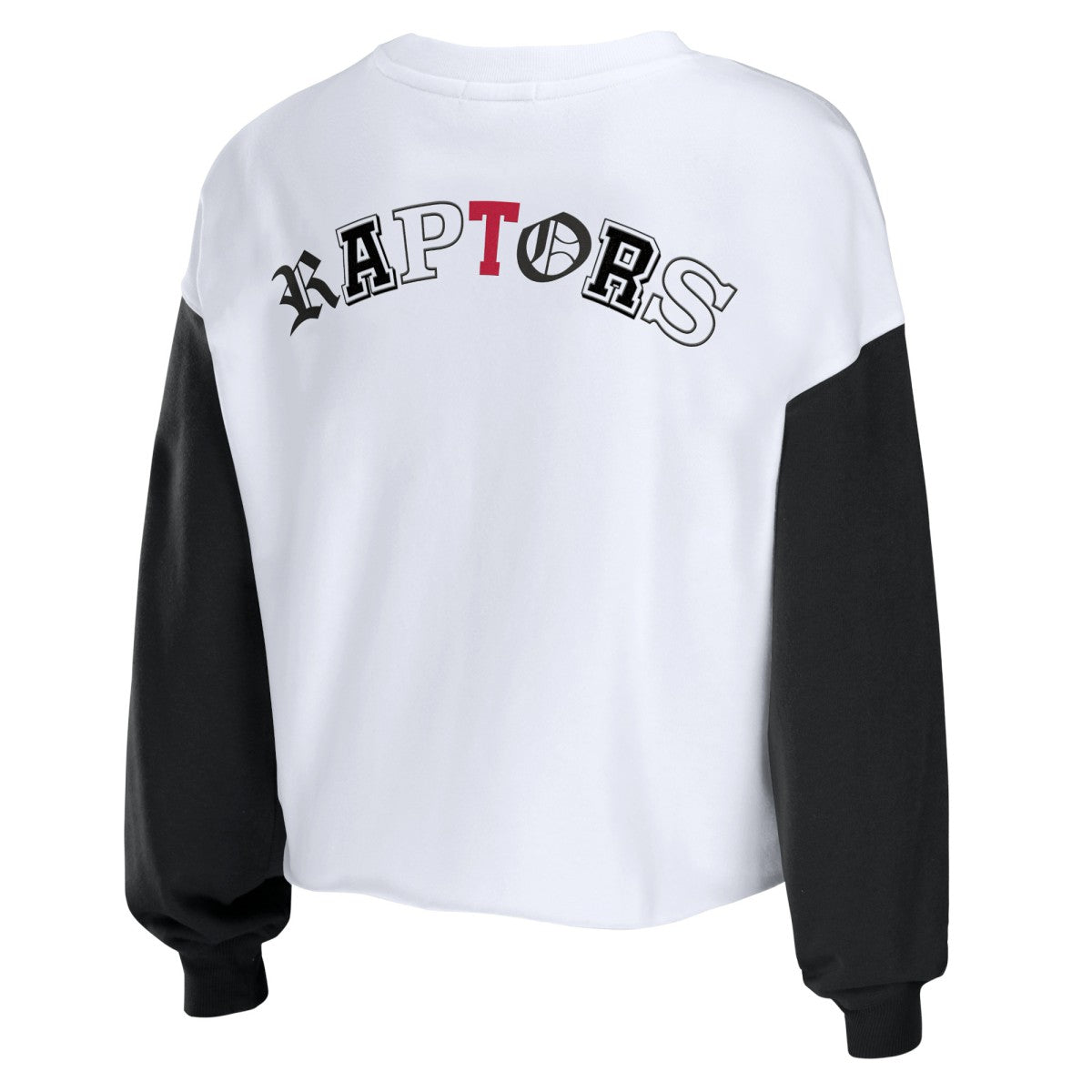 Toronto Raptors WEAR by Erin Andrews Women's Mixed Letter Cropped Pullover Sweatshirt