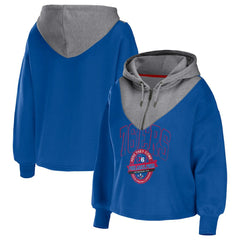 Philadelphia 76ers WEAR by Erin Andrews Women's Pieced Quarter-Zip Hoodie Jacket