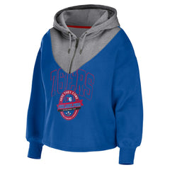 Philadelphia 76ers WEAR by Erin Andrews Women's Pieced Quarter-Zip Hoodie Jacket