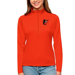 Orange Baltimore Orioles Antigua Women's Tribute Quarter-Zip Pullover Top