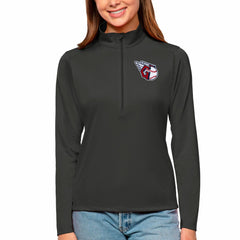 Charcoal Cleveland Guardians Antigua Women's Tribute Quarter-Zip Pullover Top