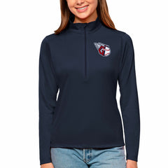 Navy Cleveland Guardians Antigua Women's Tribute Quarter-Zip Pullover Top