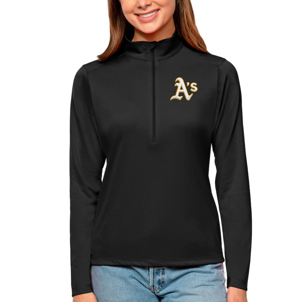 Black Athletics Antigua Women's Tribute Quarter-Zip Pullover Top