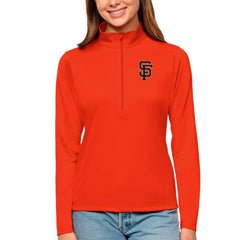 Orange San Francisco Giants Antigua Women's Tribute Quarter-Zip Pullover Top