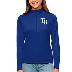 Royal Tampa Bay Rays Antigua Women's Tribute Quarter-Zip Pullover Top