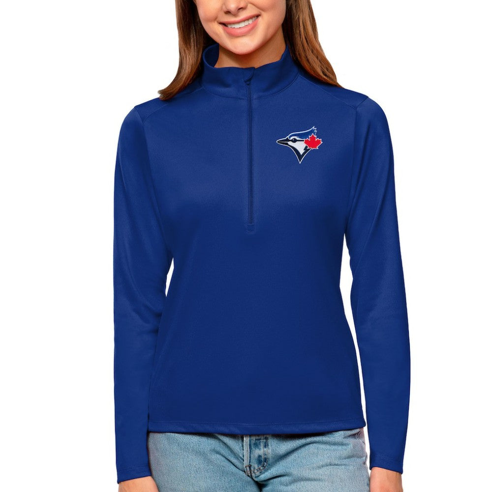 Royal Toronto Blue Jays Antigua Women's Tribute Quarter-Zip Pullover Top