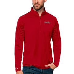 Red Atlanta Braves Antigua Tribute Quarter-Zip Pullover Top