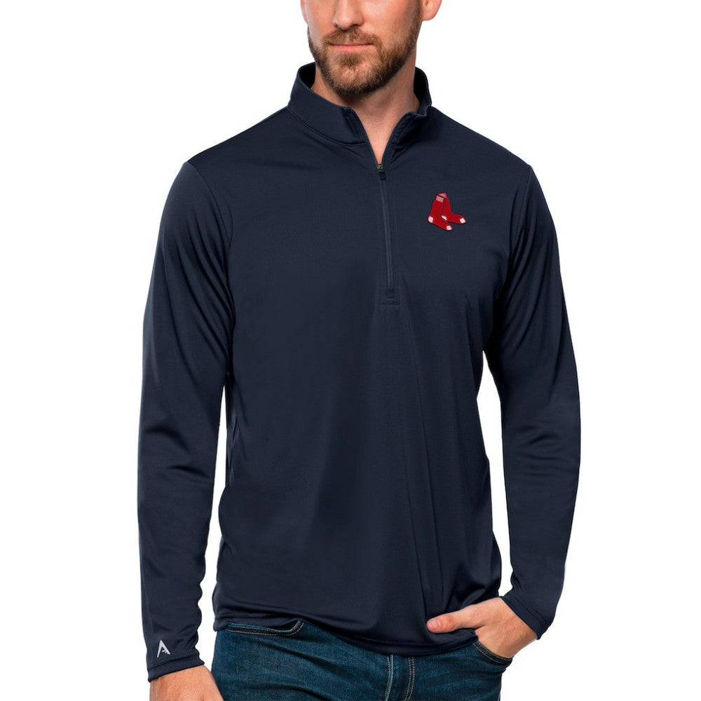 Navy Boston Red Sox Antigua Tribute Quarter-Zip Pullover Top