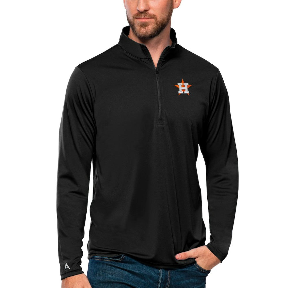 Black Houston Astros Antigua Tribute Quarter-Zip Pullover Top