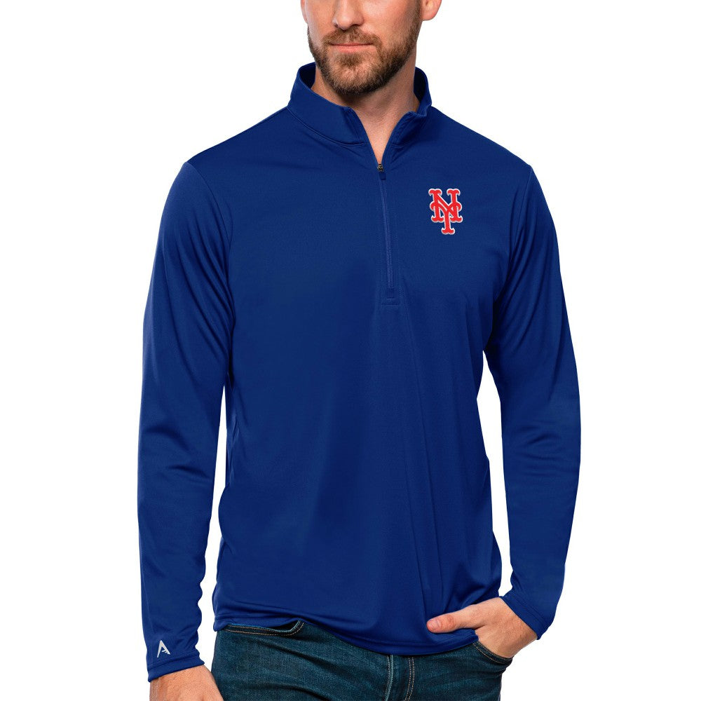 Royal New York Mets Antigua Tribute Quarter-Zip Pullover Top