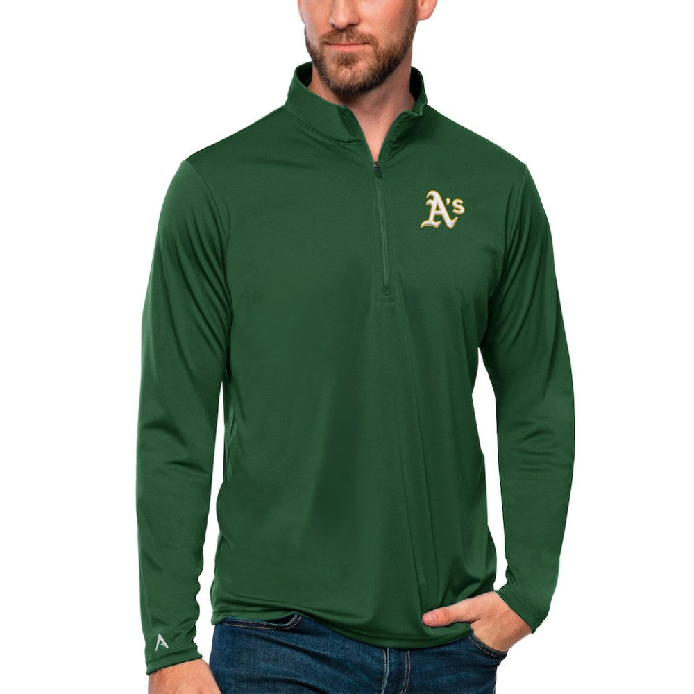 Green Athletics Antigua Tribute Quarter-Zip Pullover Top