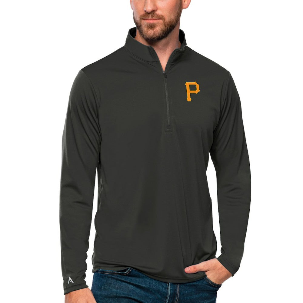 Charcoal Pittsburgh Pirates Antigua Tribute Quarter-Zip Pullover Top