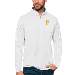 White Pittsburgh Pirates Antigua Tribute Quarter-Zip Pullover Top