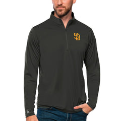 Charcoal San Diego Padres Antigua Tribute Quarter-Zip Pullover Top