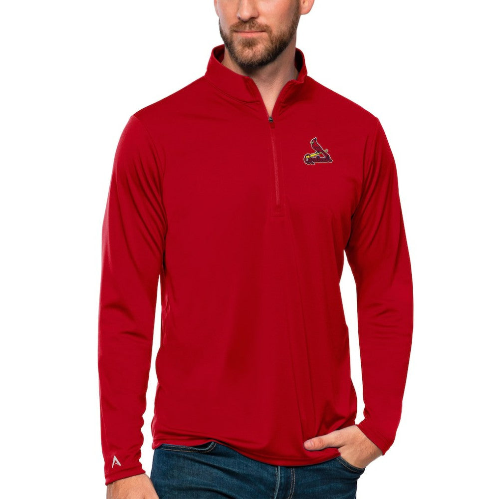 Red St. Louis Cardinals Antigua Tribute Quarter-Zip Pullover Top
