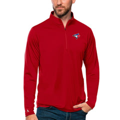 Red Toronto Blue Jays Antigua Tribute Quarter-Zip Pullover Top