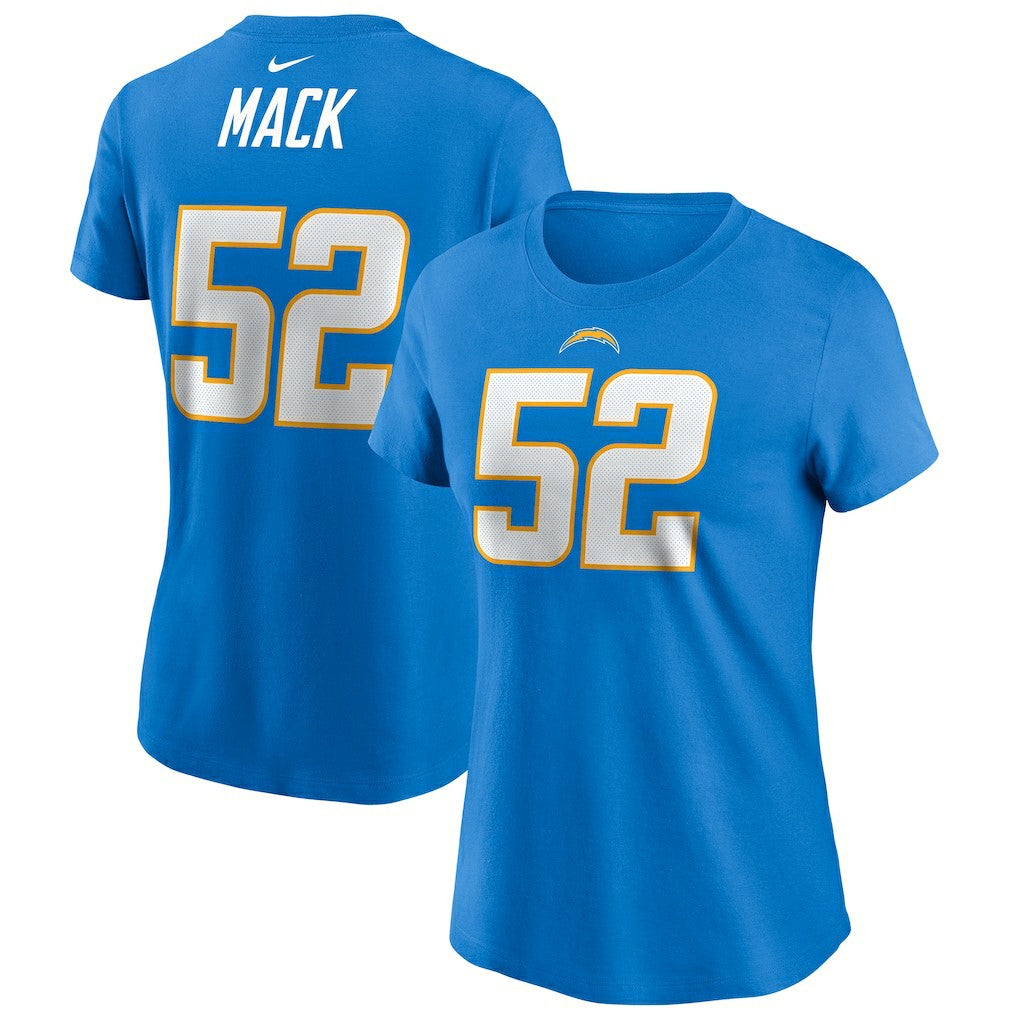 Khalil Mack  Women's Player Name & Number T-Shirt - Los Angeles Chargers T-shirts