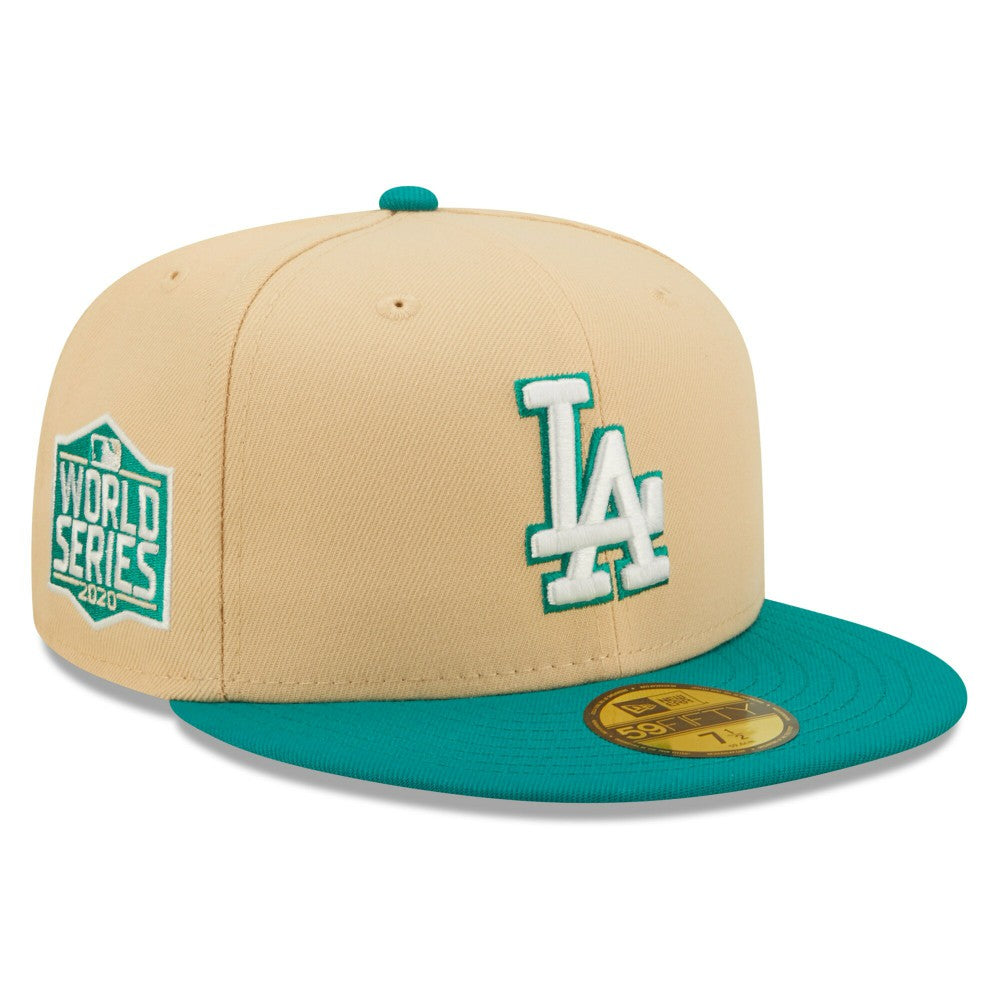 Natural/Teal Los Angeles Dodgers New Era  Mango Forest 59FIFTY fitted hat