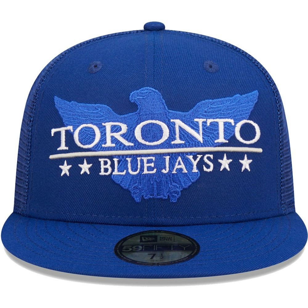Royal Toronto Blue Jays New Era Patriot Trucker 9FIFTY Snapback Hat