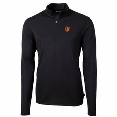 Black Baltimore Orioles Cutter & Buck Big & Tall Virtue Eco Pique Quarter-Zip Pullover Jacket