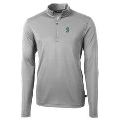 Gray Seattle Mariners Cutter & Buck Big & Tall Virtue Eco Pique Quarter-Zip Pullover Jacket