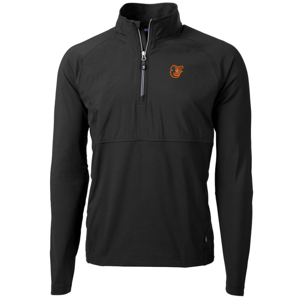 Black Baltimore Orioles Cutter & Buck Adapt Eco Knit Hybrid Recycled Quarter-Zip Pullover Jacket