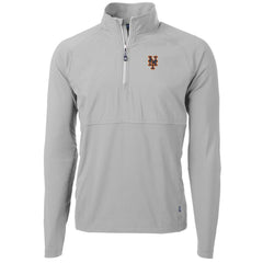 Gray New York Mets Cutter & Buck Adapt Eco Knit Hybrid Recycled Quarter-Zip Pullover Jacket