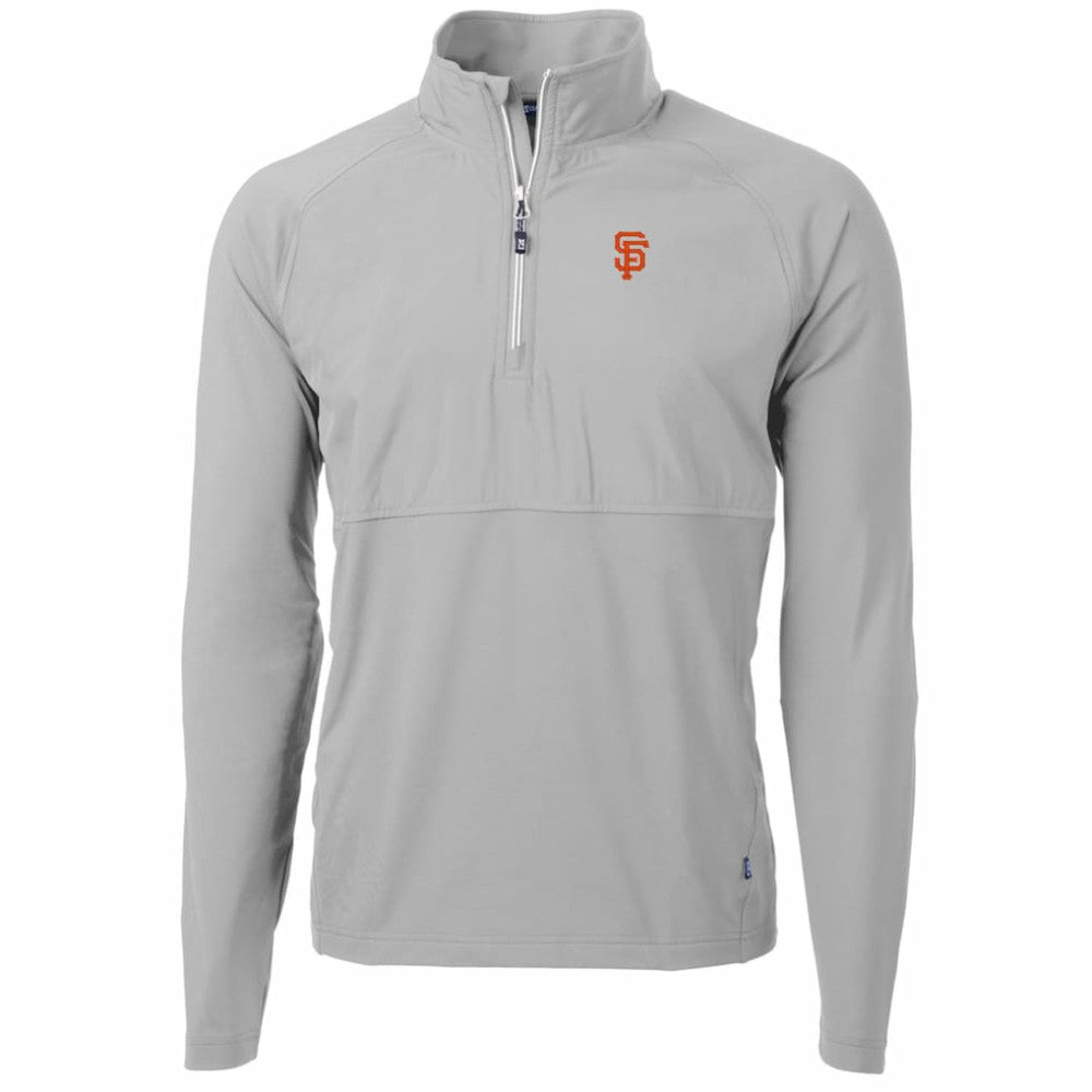 Gray San Francisco Giants Cutter & Buck Adapt Eco Knit Hybrid Recycled Quarter-Zip Pullover Jacket