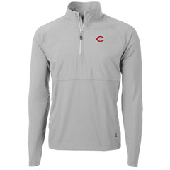 Gray Cincinnati Reds Cutter & Buck Adapt Eco Knit Hybrid Recycled Quarter-Zip Pullover Jacket