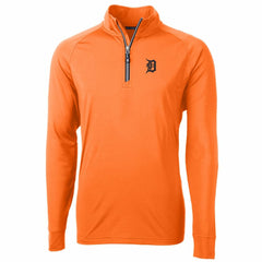 Orange Detroit Tigers Cutter & Buck Adapt Eco Knit Stretch Recycled Quarter-Zip Pullover Jacket